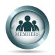 Members icon. Internet button on white background.